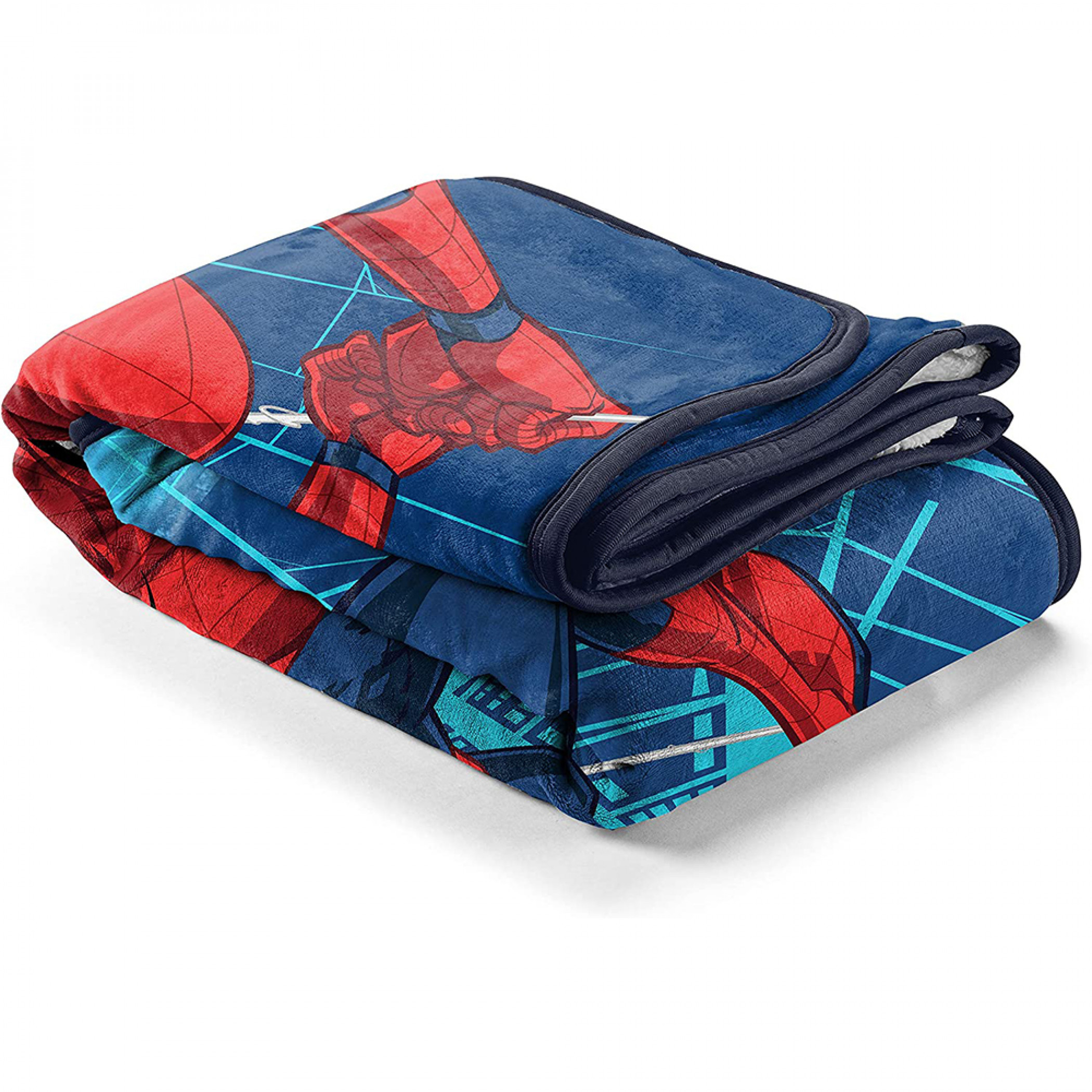 Spider-Man Swing 60" X 80" Kids Bedding Ultra Soft Sherpa-Feel Blanket